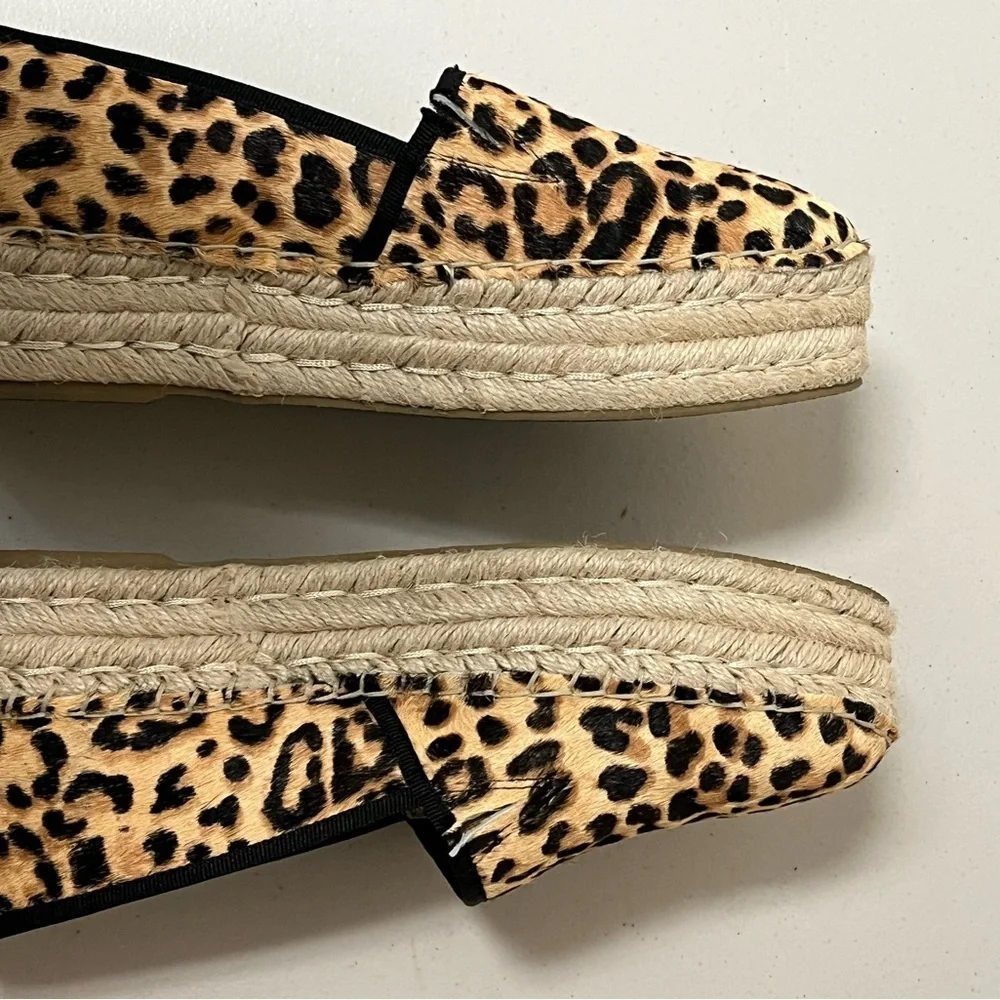 Steve Madden Alexia Leopard Print Calf Hair Platform Espadrille Flat size 9.5M